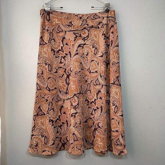 Villager Size 12 Sheer Brown Paisley Skirt Whimsigoth Goblincore Y2K Boho Fairy - Picture 4 of 7